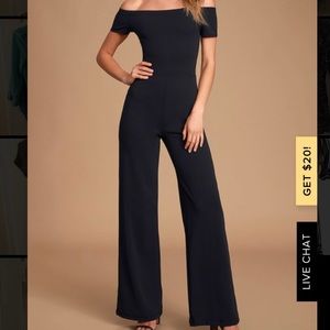 Black off the shoulder jumpsuit